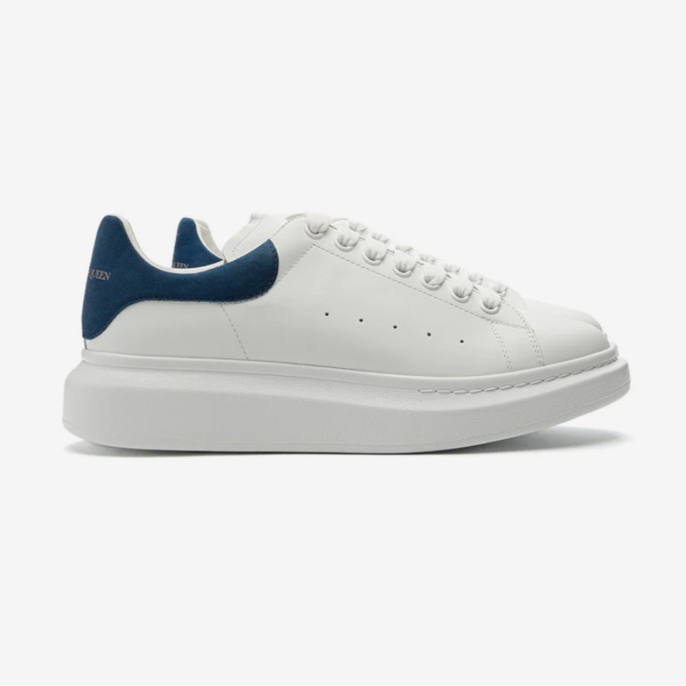 Alexander McQueen Blue Oversized Suede Sneakers